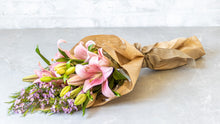 Load image into Gallery viewer, Pink Lilies Asiatic Hand-Tied Bouquet No1335
