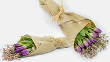 Load image into Gallery viewer, Purple Tulips Hand-Tied Bouquet No1322
